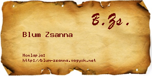 Blum Zsanna névjegykártya